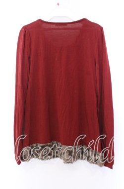 画像3: axes femme / ファー切り替えレイヤード風カットソー  アカ O-25-11-29-078-AX-TO-IG-OS