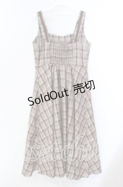 画像2: m petit by misako / リボンチェックジャンパースカート M ブラウン O-25-11-29-008-LO-OP-OW-OS