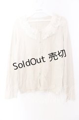 axes femme / レーザーカットフリルカーディガン  アイボリー O-25-11-29-080-AX-TO-IG-OS