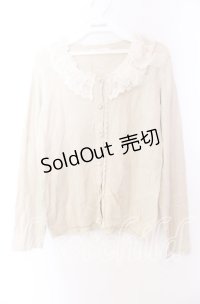 axes femme / レーザーカットフリルカーディガン  アイボリー O-25-11-29-080-AX-TO-IG-OS