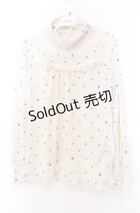 axes femme / ドット柄ハイネックカットソー Ｍ アイボリー O-25-11-29-083-AX-TO-IG-OS