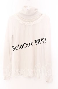 axes femme / ネックレス付きタートルニット  アイボリー O-25-11-29-084-AX-TO-IG-OS