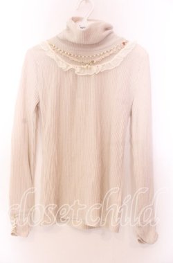 画像1: axes femme / ネックレス付きタートルニット  アイボリー O-25-11-29-084-AX-TO-IG-OS