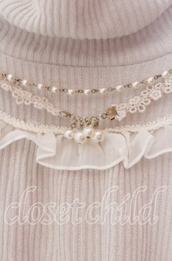 画像2: axes femme / ネックレス付きタートルニット  アイボリー O-25-11-29-084-AX-TO-IG-OS