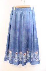 axes femme / クリームソーダ柄スカート F ブルー O-25-11-29-010-AX-SK-OW-ZT237