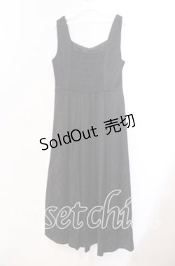 画像3: axes femme / コルセット風ジャカードジャンパースカート F クロ O-25-11-29-001-AX-OP-OW-OS