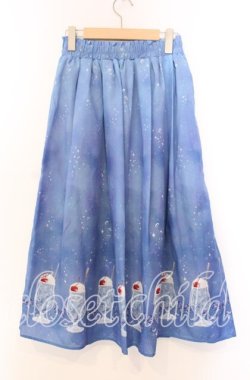 画像3: axes femme / クリームソーダ柄スカート F ブルー O-25-11-29-010-AX-SK-OW-ZT1202W