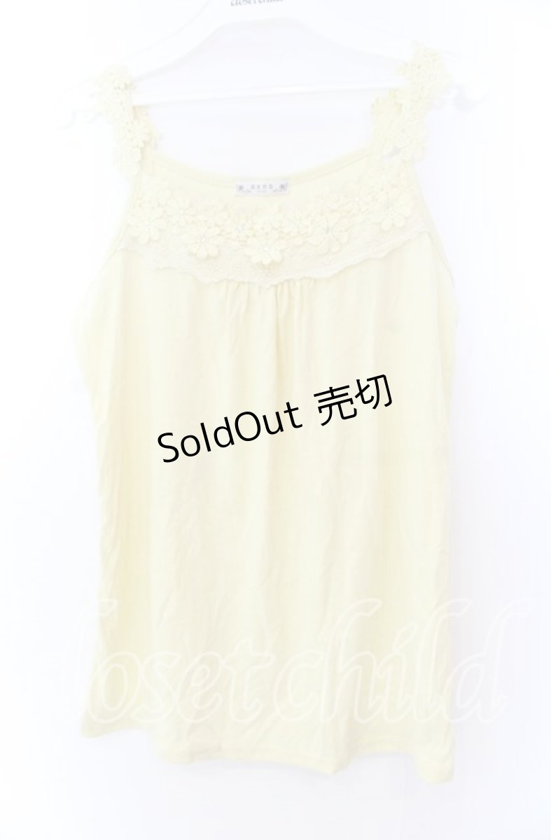 画像1: 【SALE】axes femme / 花モチーフタンクトップ Ｍ イエロー O-25-11-29-014-AX-TO-IG-ZT328 (1)