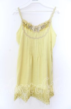 画像1: axes femme / バタフライレースキャミソール Ｍ イエロー O-25-11-29-015-AX-TO-IG-OS