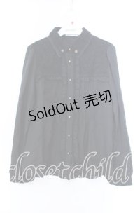 axes femme / 起毛レース切り替えブラウス Ｍ クロ O-25-11-29-016-AX-BL-IG-OS