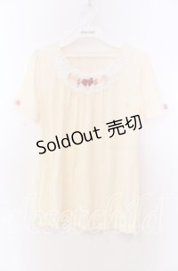 axes femme / フラワーモチーフ使いインナー  アイボリー O-25-11-29-017-AX-TO-IG-OS