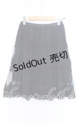 axes femme / レース×チュールスカート Ｍ クロ O-25-11-29-019-AX-SK-IG-OS