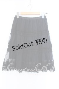 axes femme / レース×チュールスカート Ｍ クロ O-25-11-29-019-AX-SK-IG-OS