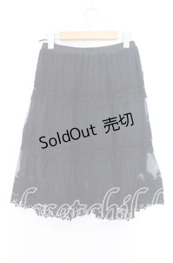 画像3: axes femme / レース×チュールスカート Ｍ クロ O-25-11-29-019-AX-SK-IG-OS