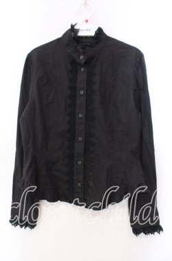 画像1: Innocent World / バラボタンスタンドカラーブラウス  クロ O-25-11-29-003-IW-BL-IG-OS