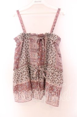 画像1: axes femme / バンダナ柄キャミトップス Ｍ ピンクベージュ O-25-11-29-024-AX-TO-IG-OS