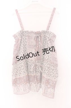 画像1: 【SALE】axes femme / バンダナ柄キャミトップス Ｍ ピンクベージュ O-25-11-29-024-AX-TO-IG-ZT320