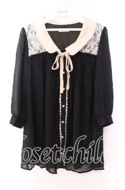 画像1: axes femme / レース切替えプルオーバー Ｍ サーモン×オフ O-25-11-29-025-AX-TO-IG-OS