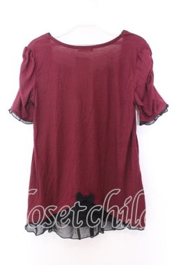 画像3: axes femme / 立体バラ付きマトン袖プルオーバー Ｍ ワイン O-25-11-29-026-AX-TO-IG-OS