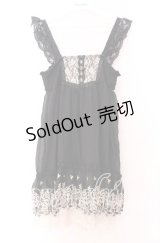 axes femme / 薔薇刺繍チュニック Ｍ クロ O-25-11-29-029-AX-TO-IG-OS