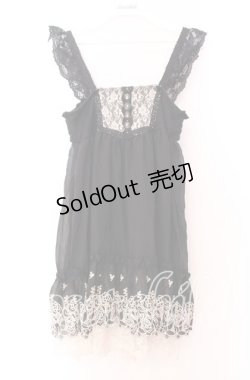 画像1: axes femme / 薔薇刺繍チュニック Ｍ クロ O-25-11-29-029-AX-TO-IG-OS