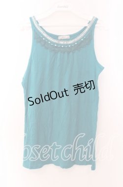 画像1: 【SALE】axes femme / スパンコール配色タンクトップ Ｍ ターコイズ O-25-11-29-030-AX-TO-IG-ZT343