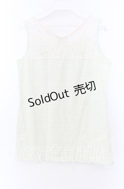 画像3: axes femme / ボーダータンク Ｍ ライトグリーン O-25-11-29-031-AX-TO-IG-ZT343