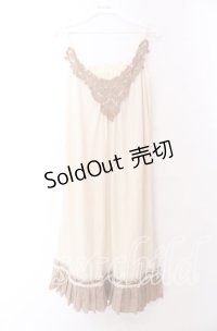 axes femme / ベロア切り替えインナーキャミソールワンピース Ｍ アイボリー×ベージュ O-25-11-29-032-AX-OP-IG-OS