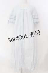 KANEKO ISAO / ギンガム透かしワンピース  サックス O-25-11-30-001-EL-OP-IG-OS