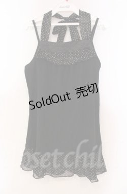 画像1: axes femme / ドットシフォンホルターキャミソール M クロ O-25-11-30-031-AX-TO-OW-OS