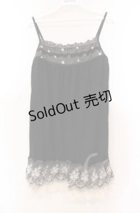 axes femme / 刺繍ロングキャミソール M クロ O-25-11-30-032-AX-TO-OW-OS