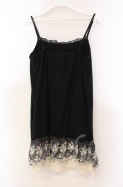 画像4: axes femme / 刺繍ロングキャミソール M クロ O-25-11-30-032-AX-TO-OW-OS