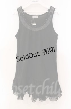 画像1: axes femme / 肩透けロングタンク M クロ O-25-11-30-033-AX-TO-OW-OS