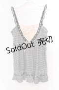 axes femme / ローズモチーフ使いギンガムキャミソール M クロ O-25-11-30-034-AX-TO-OW-OS