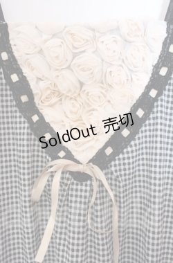 画像2: axes femme / ローズモチーフ使いギンガムキャミソール M クロ O-25-11-30-034-AX-TO-OW-OS