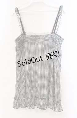 画像3: axes femme / ローズモチーフ使いギンガムキャミソール M クロ O-25-11-30-034-AX-TO-OW-OS
