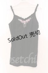 axes femme / カラーフラワーモチーフキャミソール M クロ O-25-11-30-035-AX-TO-OW-OS