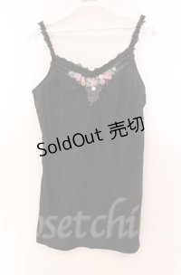 axes femme / カラーフラワーモチーフキャミソール M クロ O-25-11-30-035-AX-TO-OW-OS