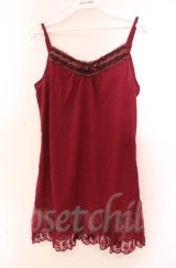 axes femme / リボン付きロングキャミ M ワイン O-25-11-30-036-AX-TO-OW-OS