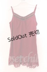 axes femme / リボン付きロングキャミ M ワイン O-25-11-30-036-AX-TO-OW-OS