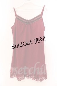 axes femme / リボン付きロングキャミ M ワイン O-25-11-30-036-AX-TO-OW-OS