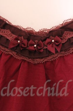 画像2: axes femme / リボン付きロングキャミ M ワイン O-25-11-30-036-AX-TO-OW-OS