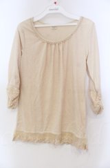 axes femme / スパンコールレース使いインナー M イエロー O-25-11-30-041-AX-TO-OW-OS