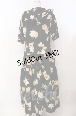 画像5: KANEKO ISAO / くちなしとパフューム柄フードワンピース  クロ O-25-11-30-003-EL-OP-IG-OS