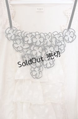 画像2: axes femme / お花モチーフ使いタンクトップ  キナリ O-25-11-30-042-AX-TO-OW-OS