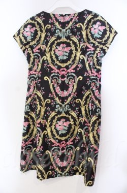 画像3: JESUS DIAMANTE / フレンチドールワンピ 38 アントーニア柄クロ O-25-11-30-045-JE-OP-OW-OS