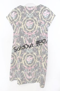 画像3: JESUS DIAMANTE / フレンチドールワンピ 38 アントーニア柄クロ O-25-11-30-045-JE-OP-OW-OS