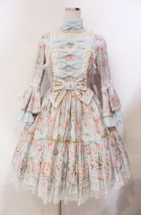 Angelic Pretty / スウィーティシャンデリアワンピース  サックス O-25-11-30-049-AP-OP-OW-OS