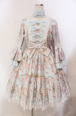 画像1: Angelic Pretty / スウィーティシャンデリアワンピース  サックス O-25-11-30-049-AP-OP-OW-OS