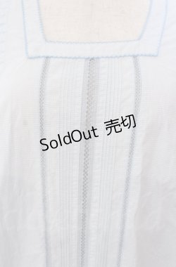 画像2: KANEKO ISAO / ギンガム透かしワンピース  サックス O-25-11-30-001-EL-OP-IG-OS